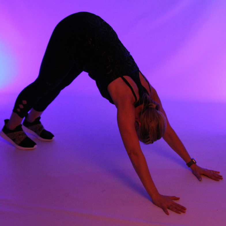 Downward Dog with light therapy